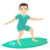 🏄🏻‍♂️ man surfing: light skin tone display on JoyPixels